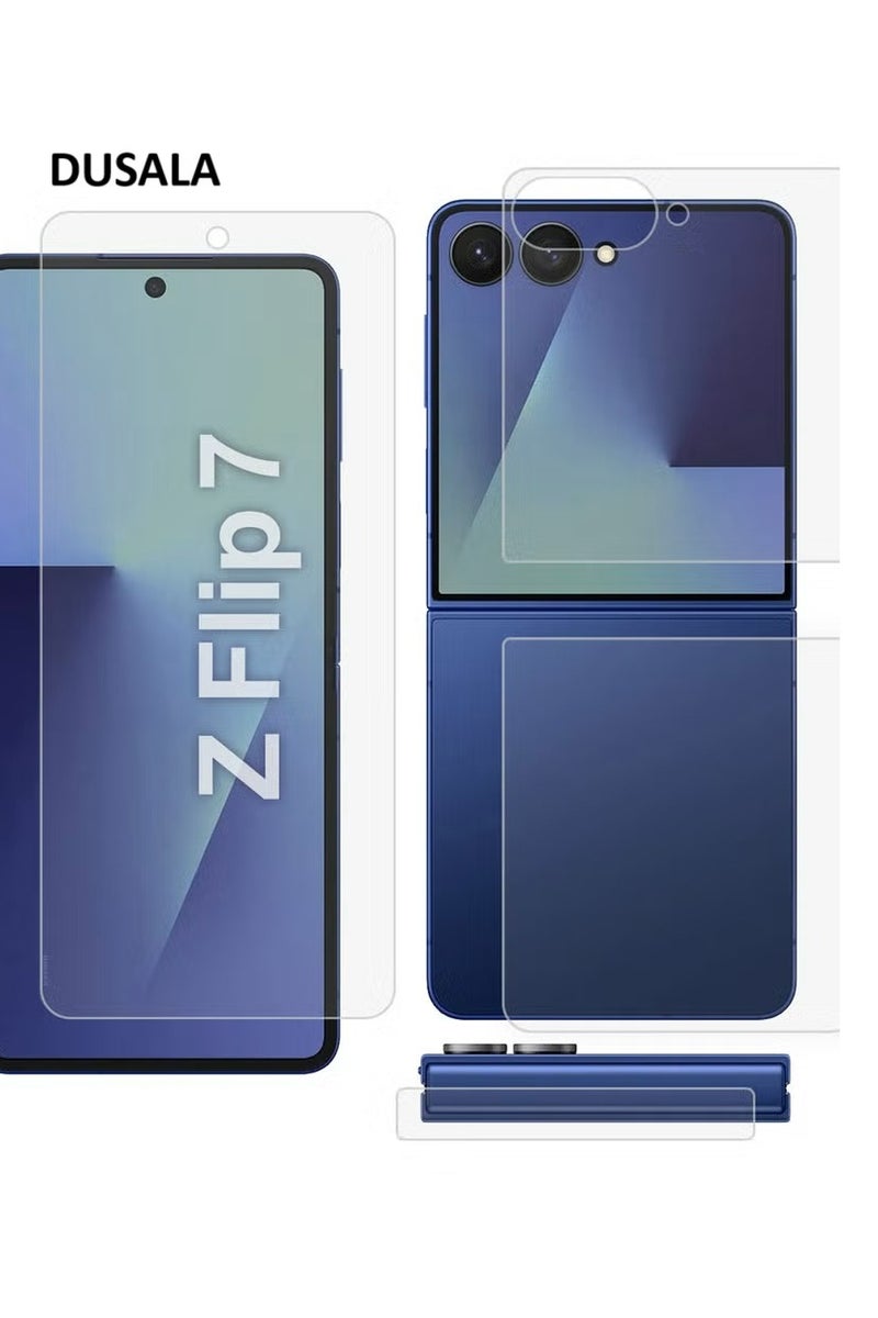 دوسالا حامي شاشة سيراميك مزدوج لجهاز Samsung Galaxy Z Flip 7 – حماية كاملة من PET للشاشة الداخلية والخارجية واضحة - Image 1