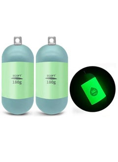 Generic Luminous Tackle Lead Drop Shot Weights, Saltwater and Freshwater Dropshot Fishing Sinkers, 2PCS Cylindrical Deep Drop Weights (180g)  - Image 1
