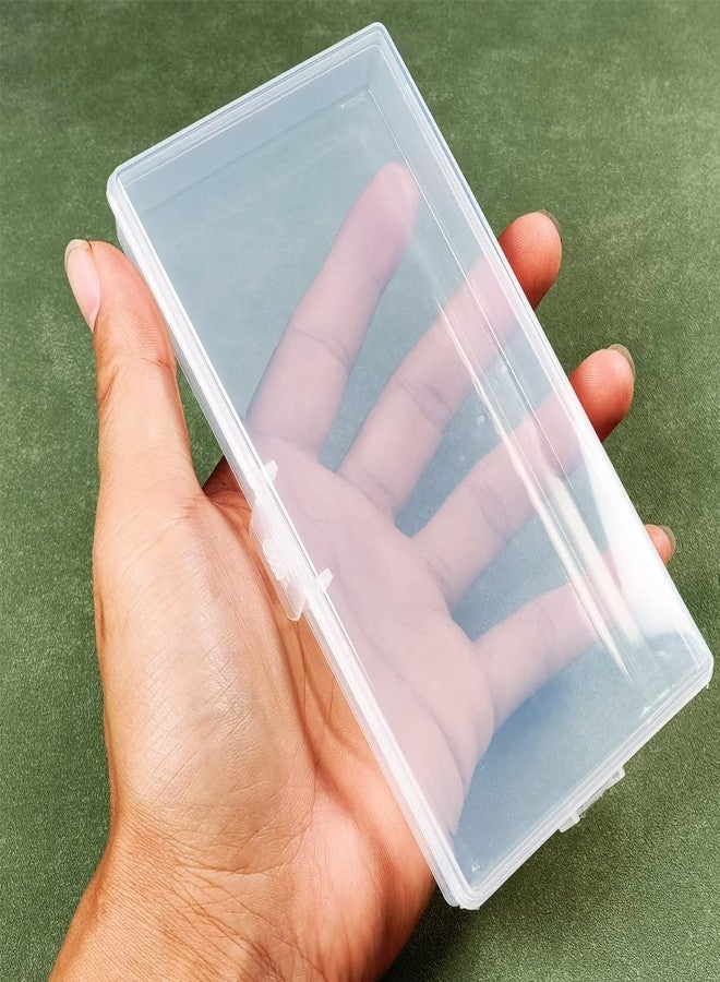 Gebildet 6 x Rectangular Clear Plastic Storage Boxes with Lids for Small Beads, Pills, Herbs, Crafts, Jewellery - Image 3