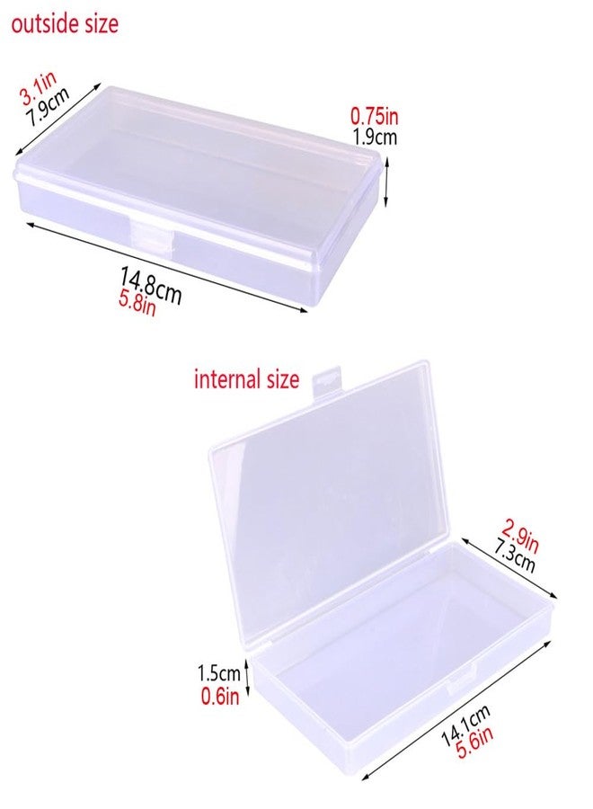 Gebildet 6 x Rectangular Clear Plastic Storage Boxes with Lids for Small Beads, Pills, Herbs, Crafts, Jewellery - Image 2