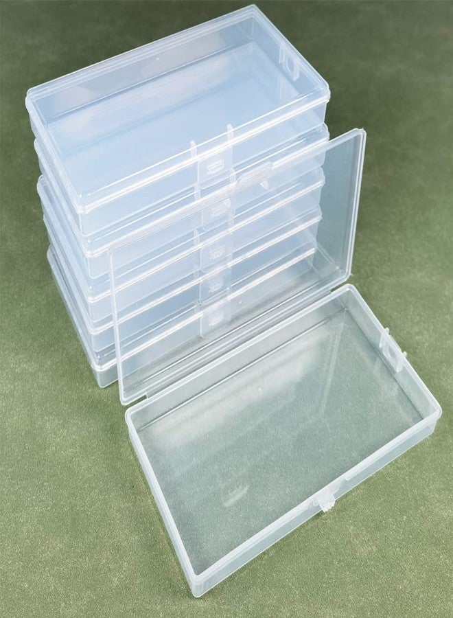 Gebildet 6 x Rectangular Clear Plastic Storage Boxes with Lids for Small Beads, Pills, Herbs, Crafts, Jewellery - Image 4