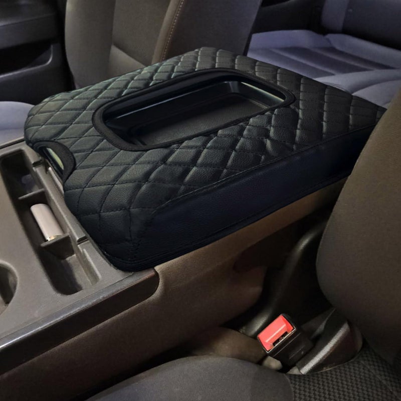 Zxiaochun Center Console Cover Compatible with 20142018 Chevy SilveradoGMC Sierra Jump Seat Accessories Middle Console Armrest Lid Leather Protective CoverONLY for Split Bench Seat Console - Image 2
