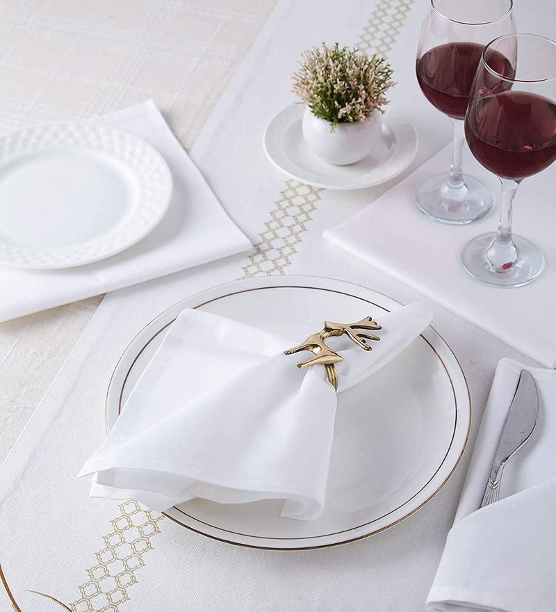 FOVERÓS Cotton Dinner Table Napkins45 X45 Cms Set of 24 Pieces 2 Dozen Dinner Table Napkins for Hotel RestaurantsColourBlackWhite 45 X 45 cms 24 - Image 5