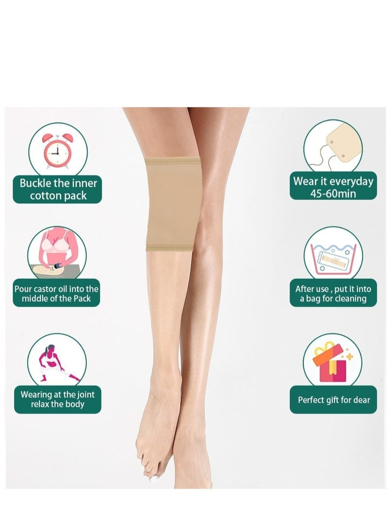 NIKITA.VIVI 3 in 1 Castor Oil Wrap Set for Waist, Neck, Hand & Leg Castor Oil Compress Wrap Kit Organic Cotton Adjustable Reusable Packs for Liver Detox Thyroid (Oil Not Included)  - Image 5