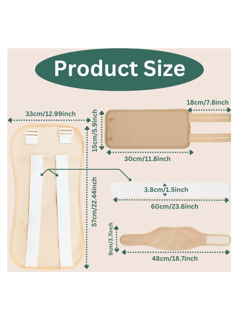 NIKITA.VIVI 3 in 1 Castor Oil Wrap Set for Waist, Neck, Hand & Leg Castor Oil Compress Wrap Kit Organic Cotton Adjustable Reusable Packs for Liver Detox Thyroid (Oil Not Included)  - Image 2