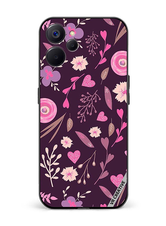 VR CREATIVE Protective Case Cover For Realme 10 5G Purple Floral Design Multicolour - Image 1