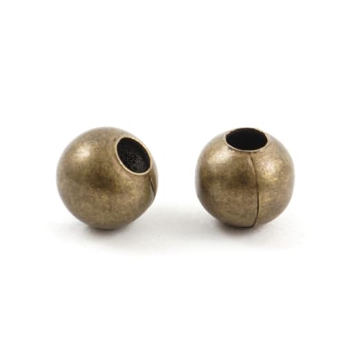 Adabele 100pcs 8mm Smooth Round Beads Antique Bronze Plated Spacer (Large Hole 3mm) for DIY Craft Jewelry Making CF89-8 - Image 5