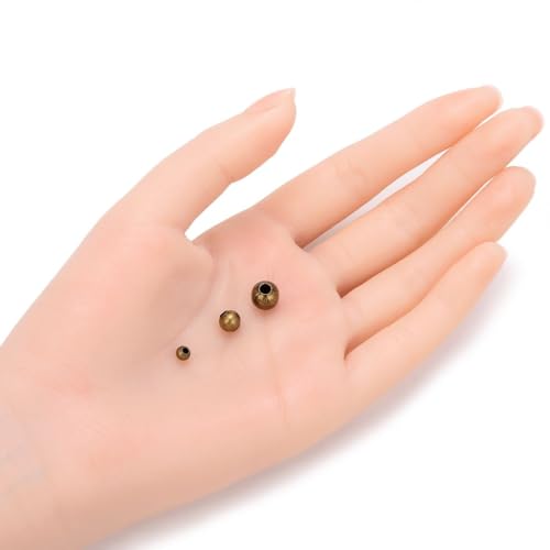 Adabele 100pcs 8mm Smooth Round Beads Antique Bronze Plated Spacer (Large Hole 3mm) for DIY Craft Jewelry Making CF89-8 - Image 2