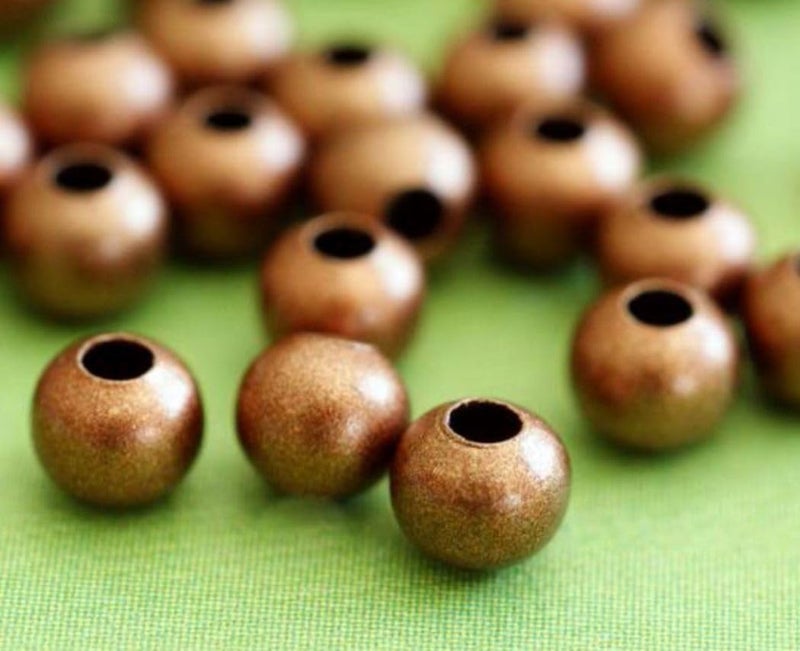 Adabele 100pcs 8mm Smooth Round Beads Antique Bronze Plated Spacer (Large Hole 3mm) for DIY Craft Jewelry Making CF89-8 - Image 3
