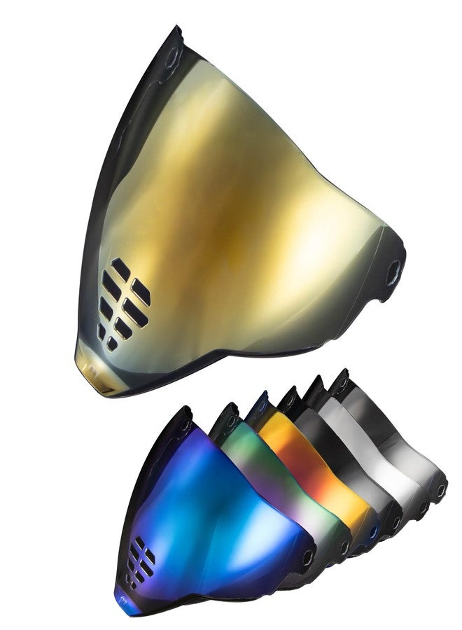 psler واقي وجه PSLER IC-06 - واقي وجه بديل لخوذة الدراجات النارية Icon Airflite IC-06، ذهبي شفاف - Image 1