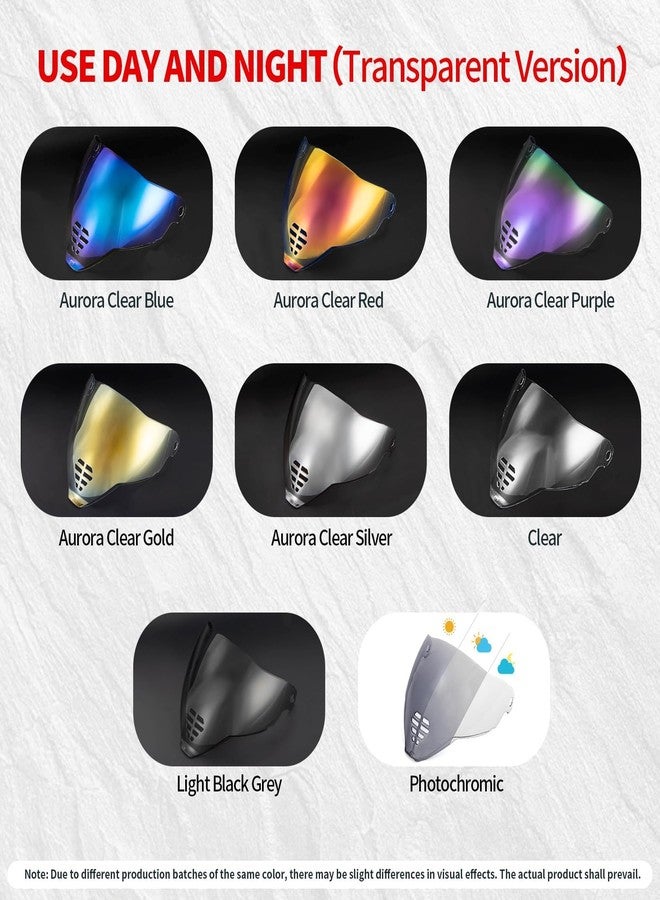 psler واقي وجه PSLER IC-06 - واقي وجه بديل لخوذة الدراجات النارية Icon Airflite IC-06، ذهبي شفاف - Image 4