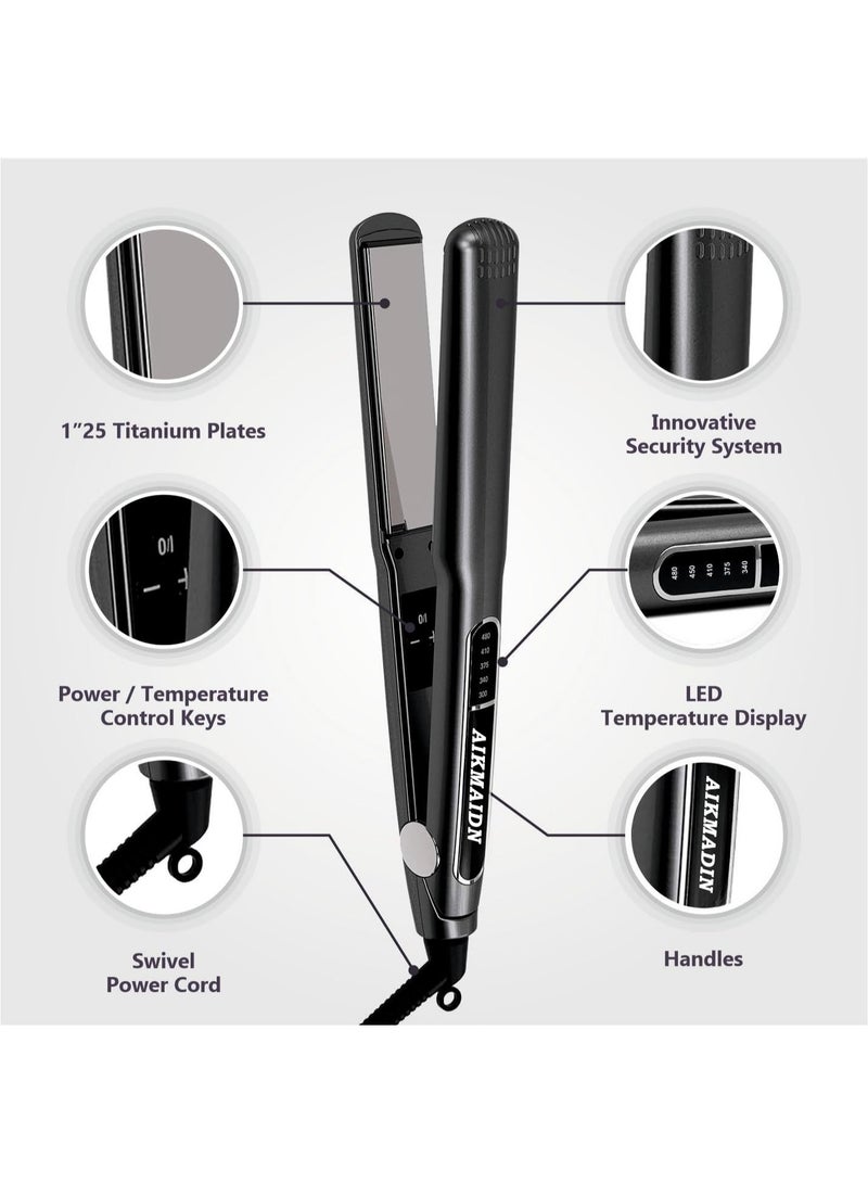 AIKMADIN hair straightener with a temperature of 480°F, rapid heating in 10 seconds - Image 3
