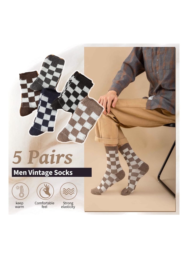 Excefore Men's Thermal Socks, 5 Pairs Thick Cotton Thermal Socks Men's Winter Soft Walking Hiking Socks Men's Heavyweight Comfort Boot Socks for Cold Weather UK 5-10  - Image 4