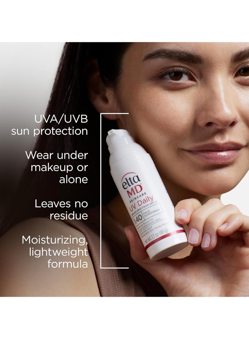 EltaMD UV Daily SPF 40 Face Sunscreen Moisturizer with Zinc Oxide, Daily Face Moisturizer with SPF, Sunscreen, 1.7 oz Pump - Image 3