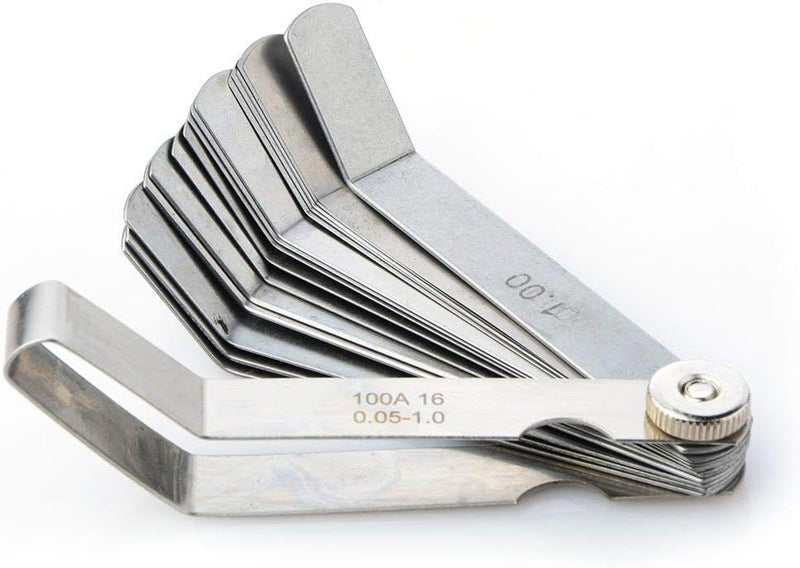 Mayata 1 PCS 100A16 0.05-1mm Thickness Curved Steel Gapped Metric Filler Feeler Gauge Tool with 16pcs Blades for Woodworking Measurement - Image 1