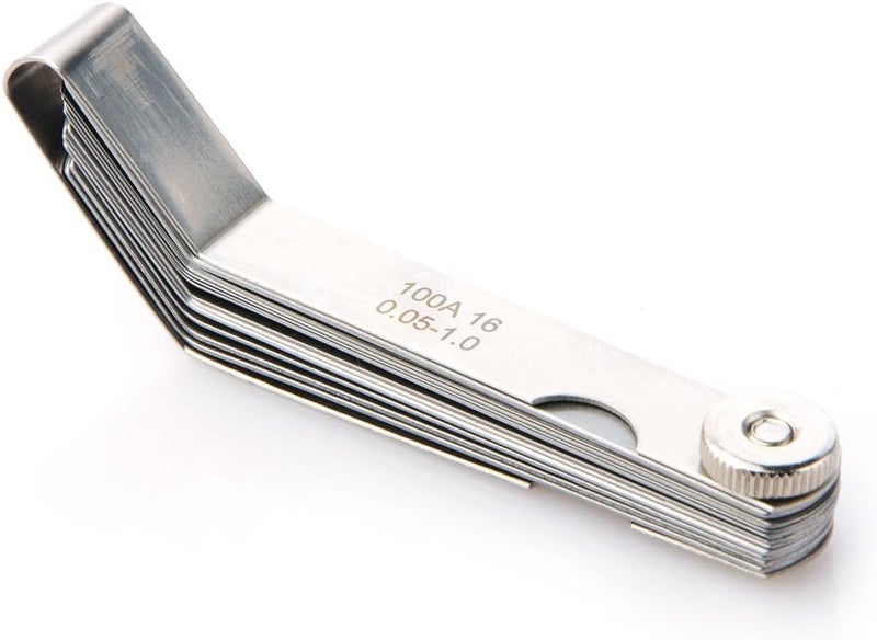 Mayata 1 PCS 100A16 0.05-1mm Thickness Curved Steel Gapped Metric Filler Feeler Gauge Tool with 16pcs Blades for Woodworking Measurement - Image 5