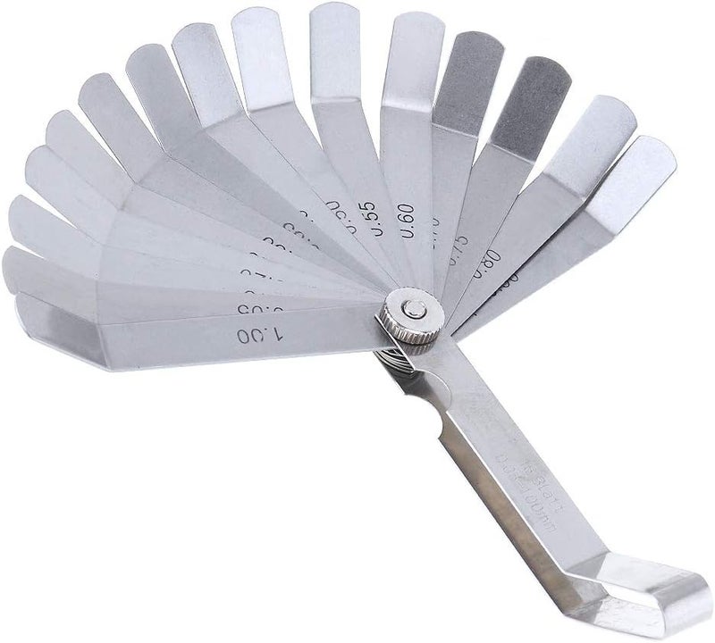 Mayata 1 PCS 100A16 0.05-1mm Thickness Curved Steel Gapped Metric Filler Feeler Gauge Tool with 16pcs Blades for Woodworking Measurement - Image 2