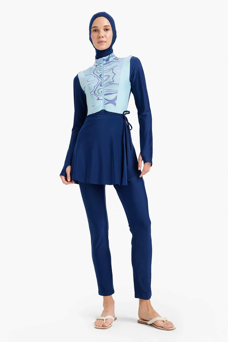 ديفاكتو Regular Fit Quick Dry Printed 5 Piece Burkini Set