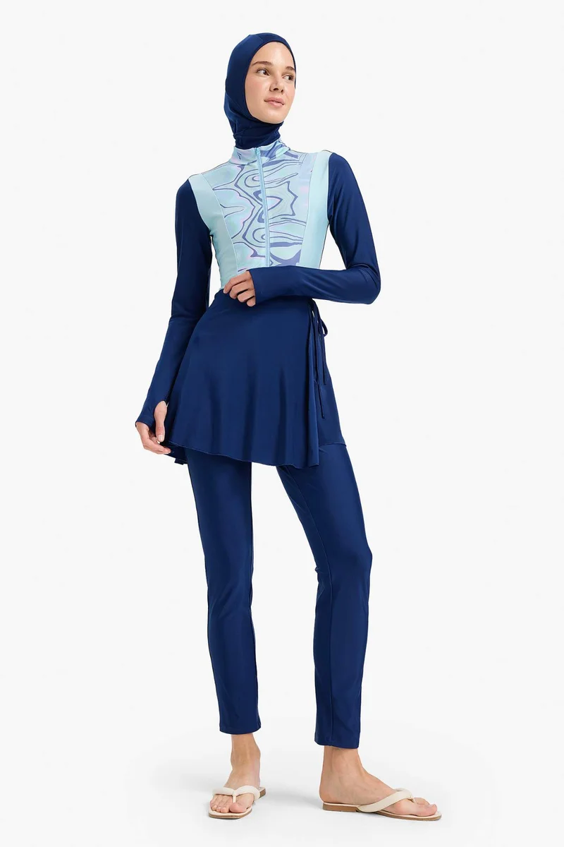 ديفاكتو Regular Fit Quick Dry Printed 5 Piece Burkini Set