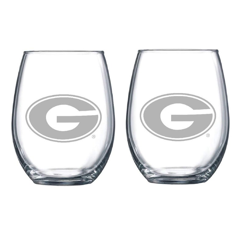RFSJ Satin Frost Logo Wine or Beverage Glass Set of 2 Georgia
