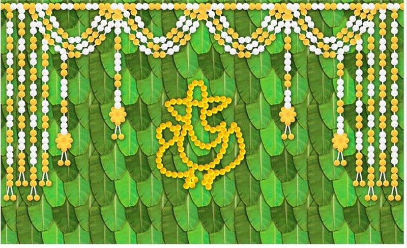 Bague Back Drop Curtain for Decoration for Pooja Wedding Backdrop Cloth for All Festivals/House Hold Functions/Haldi Function/Ceremonies (8X5), Green - Image 1