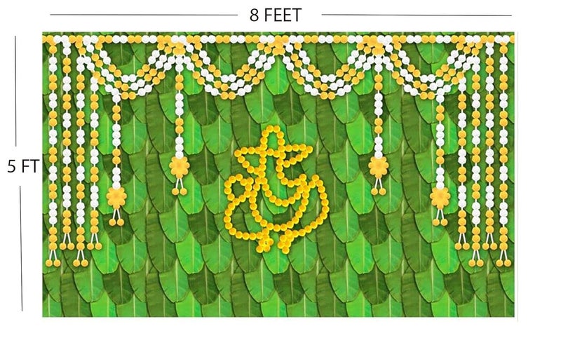 Bague Back Drop Curtain for Decoration for Pooja Wedding Backdrop Cloth for All Festivals/House Hold Functions/Haldi Function/Ceremonies (8X5), Green - Image 3