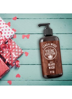 Viking Revolution Beard Wash Shampoo W/Argan & Jojoba Oils - Softens & Strengthens - Sandalwood Scent - 17 Oz Shampoo  - Image 2