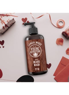 Viking Revolution Beard Wash Shampoo W/Argan & Jojoba Oils - Softens & Strengthens - Sandalwood Scent - 17 Oz Shampoo  - Image 3