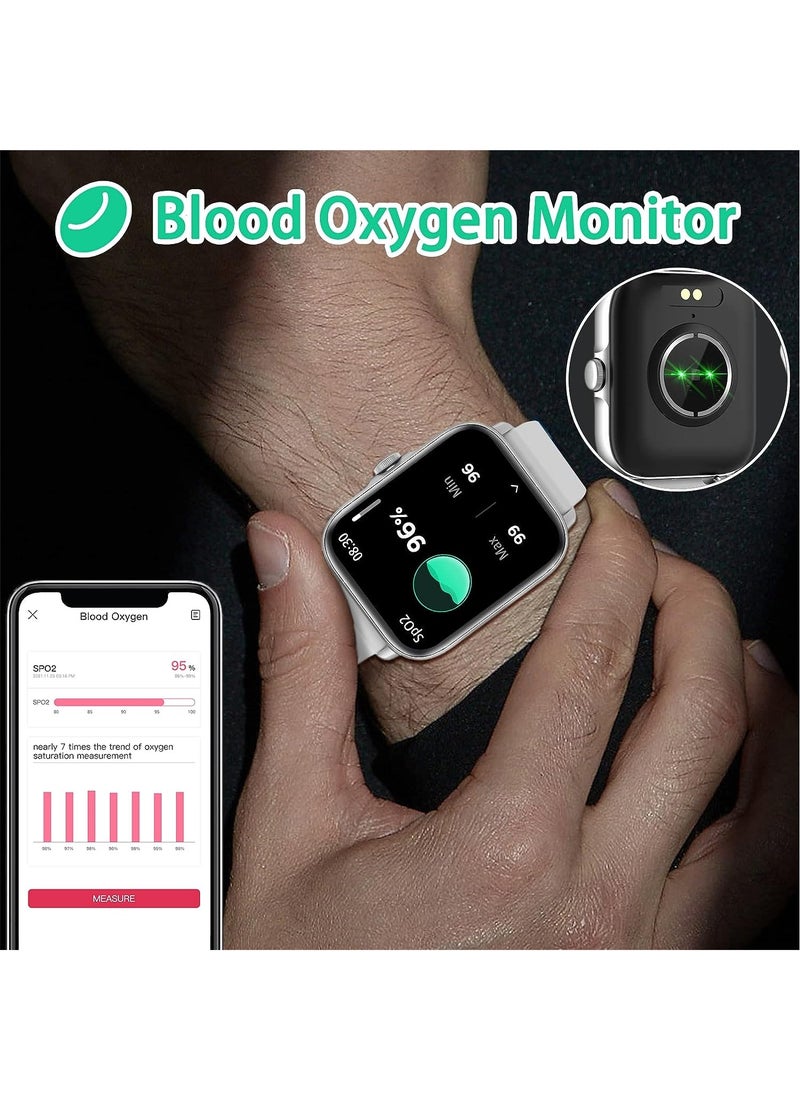 Generic - 1.7-inch Smart Watch, Dial/Receive Calls, Compatible with Android/iOS Phone, Fitness Tracker with Heart Rate Monitor, Blood Oxygen, Sleep, Multi-sport Modes, IP68 Waterproof Smartwatch (Gold) - Image 1