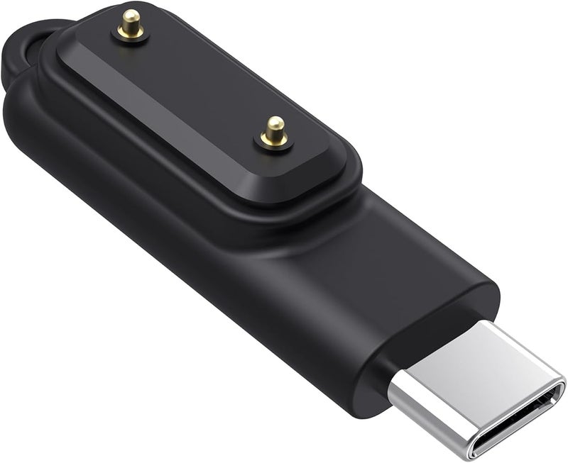 Compatible with Band 10/9/8/7/6/Fit 3/Fit 2 Type C Male to Female Charger Adapter Converter Quick Charge Plug Smart Watch Accessories(Black/2 Pieces) - Image 2