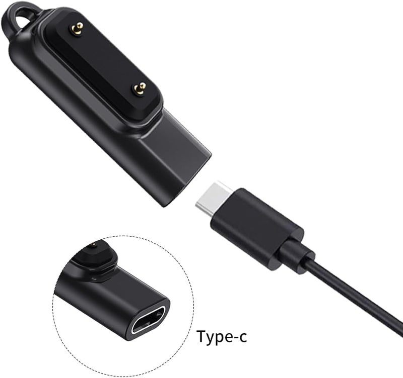 Compatible with Band 10/9/8/7/6/Fit 3/Fit 2 Type C Male to Female Charger Adapter Converter Quick Charge Plug Smart Watch Accessories(Black/2 Pieces) - Image 4