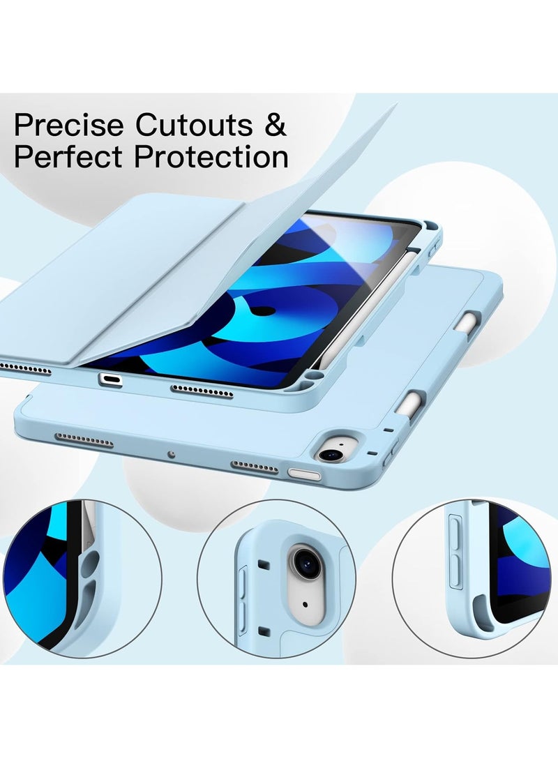 MIGOFAST IPad Air 11-Inch M3/M2 (2025/2024) iPad Air 5/4 (2022/2020 5th/4th Generation 10.9-Inch) with Pencil Holder, Slim Tablet Cover with Soft TPU Back, Auto Wake/Sleep Sky Blue - Image 3