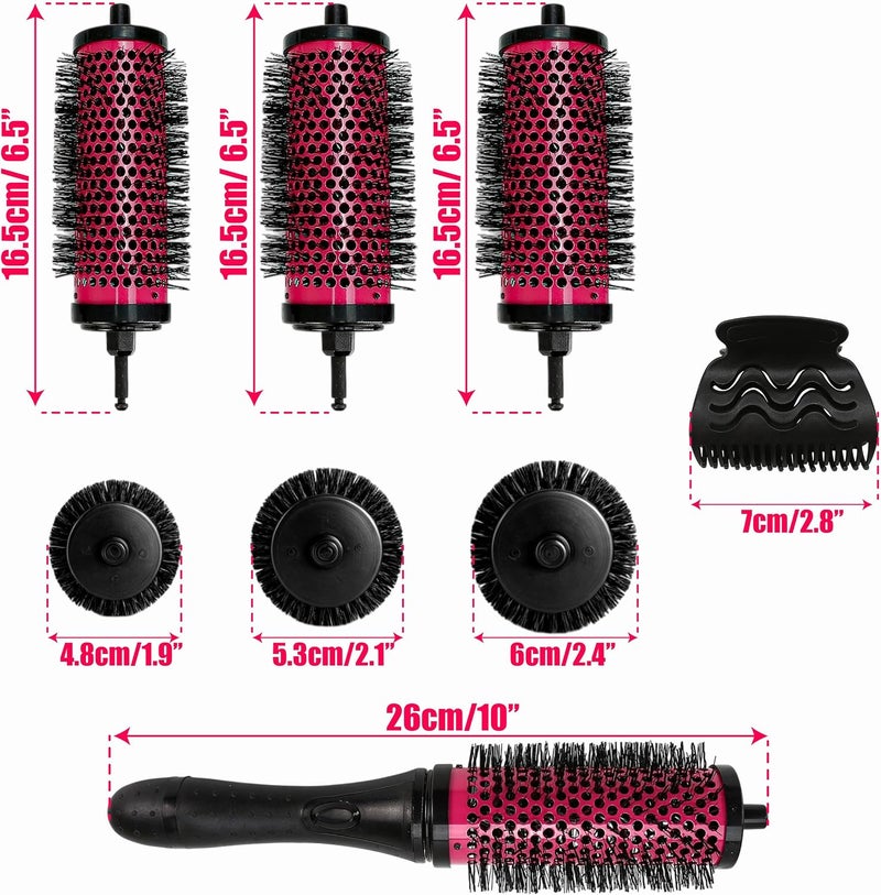 BuleVina 12pcs/set Detachable Handle Hair Brush with Positioning Ceramic Barrel Curler Comb Hairdresser (3 Sizes) - Image 4