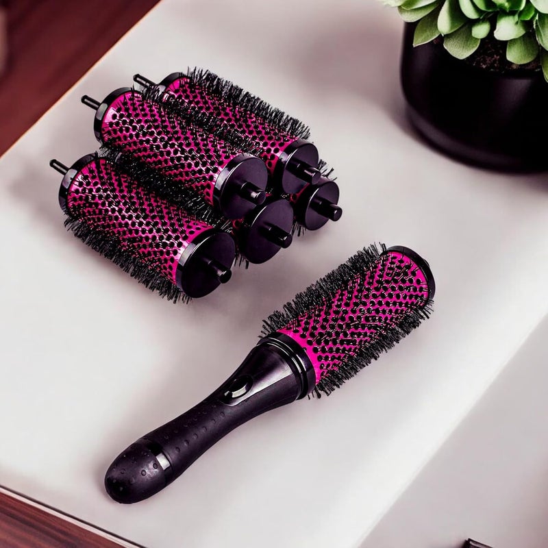 BuleVina 12pcs/set Detachable Handle Hair Brush with Positioning Ceramic Barrel Curler Comb Hairdresser (3 Sizes) - Image 5
