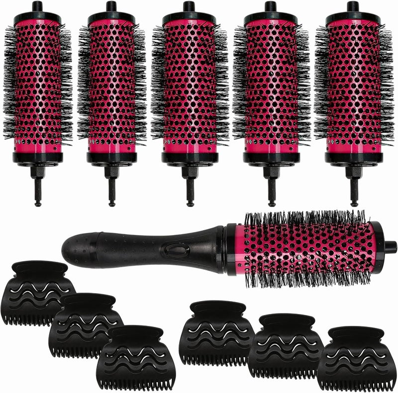 BuleVina 12pcs/set Detachable Handle Hair Brush with Positioning Ceramic Barrel Curler Comb Hairdresser (3 Sizes) - Image 1
