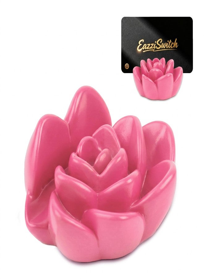 EazziSwitch Cute Pink Business Card Holder: Flower Shaped Decorative Desk Display - Image 1