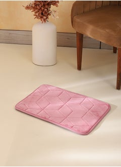 Status Contract Anti Slip Mat for Bathroom Floor | Memory Foam Bathroom Mats | Bathroom Mat Water Absorbing | Bathroom Anti Skid Mats for Bathing Area & Shower, Pink, 38 X 58 Cm  - Image 1
