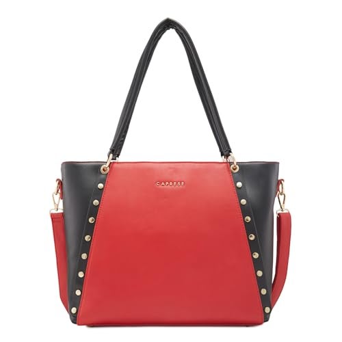 Caprese Shelby Tote Bag, Large | Stylish Handbag for Women with 17" Laptop Compartment | Detachable Sling Strap & Top Zip Closure| Perfect for Office & Daily Use (Red) - Image 1