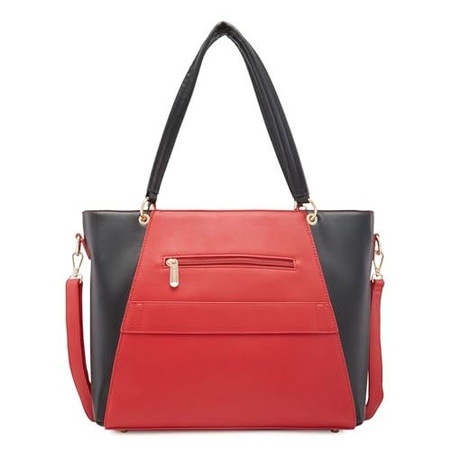 Caprese Shelby Tote Bag, Large | Stylish Handbag for Women with 17" Laptop Compartment | Detachable Sling Strap & Top Zip Closure| Perfect for Office & Daily Use (Red) - Image 2