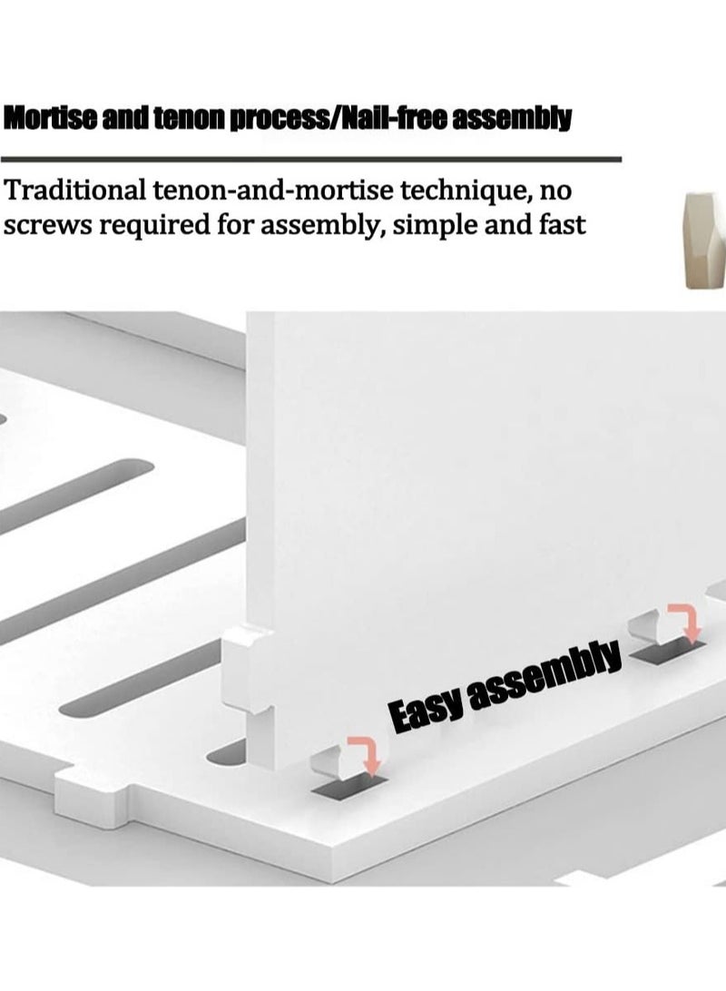 Eworld Waterproof White PVC Floor Cabinet Organizer, Stylish Storage Solution Featuring Shelves, Drawer, Tissue Holder, and Door for Bathroom, Kitchen, Living Room, or Bedroom Accessories, Available in 4 Sizes - Image 5