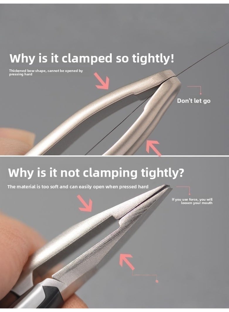 High end thickened eyebrow clip, hair removal clip, eyebrow clip, beard removal pliers, beard tweezers clip, hair removal tool round mouth, thickened for better fit and durability - Image 2