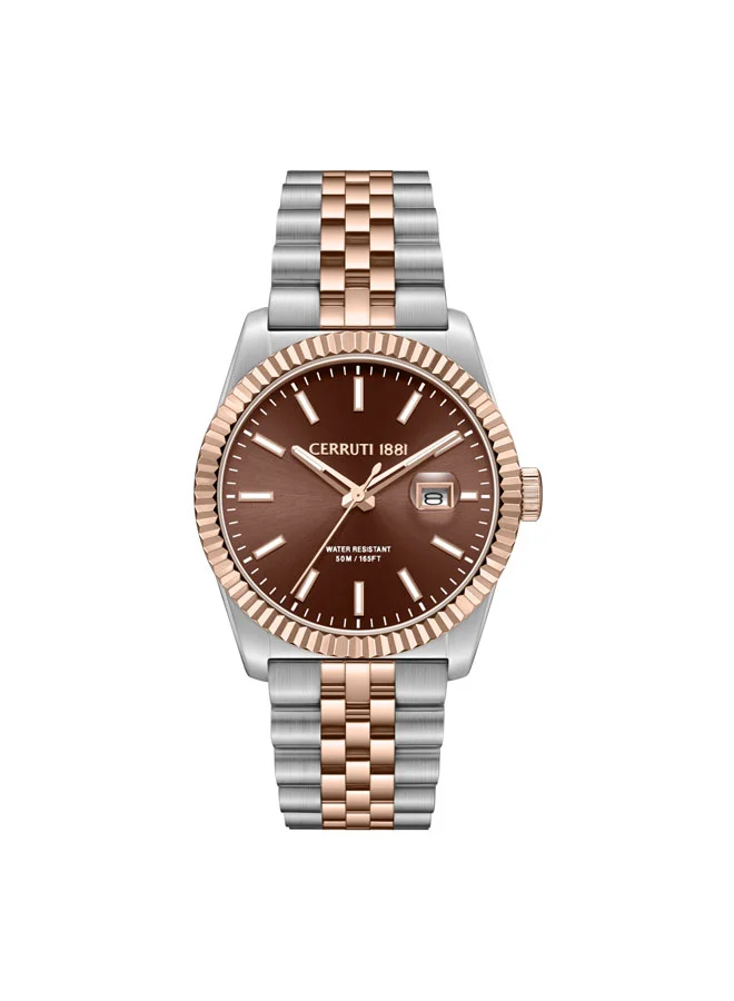 Chienti Brown Dial, Stainless Steel Bracelet, Analog Watch for Men, 40mm