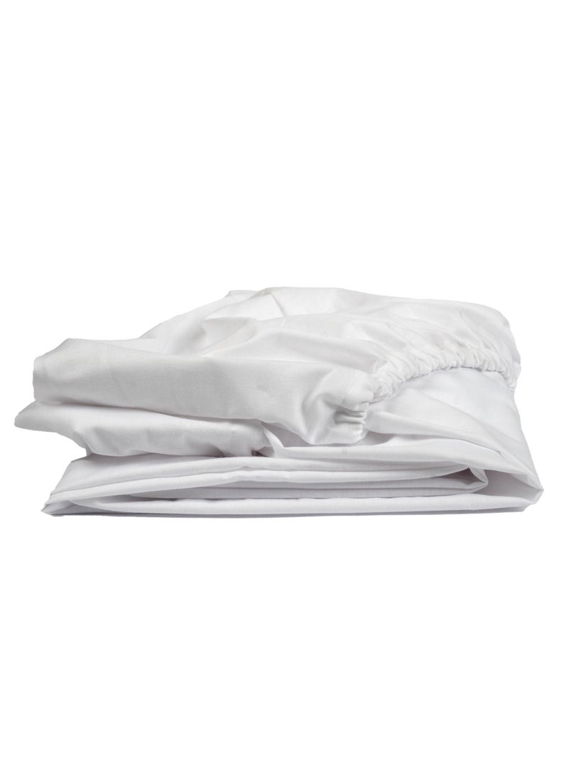 Home of linens شرشف مثبت أبيض 100x200  - Image 1