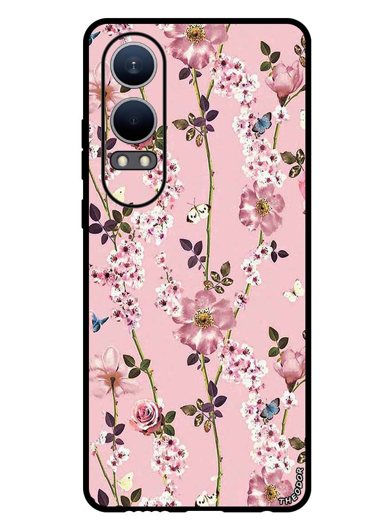 Theodor Protective Case Anti Scratch Shock Proof Bumper Cover For OnePlus Nord CE4 Lite Small Pink Flowers - Image 1