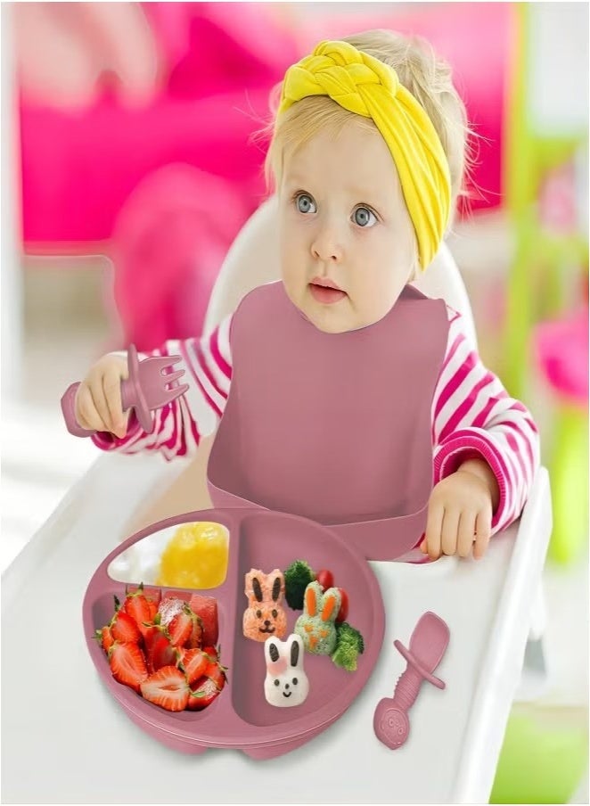 Gonice Baby Feeding Set 9 Piece, Baby Led Weaning Utensils Set Includes Suction Bowl and Plate, Baby Spoon and Fork, Sippy Cup with Straw and Lid, Baby Feeding Supplies  - Image 4