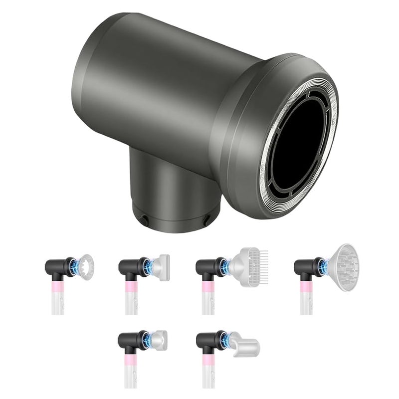 هاسذيب موصل محول الزاوية اليمنى HASTHIP ® متوافق مع ملحقات أداة تصفيف الشعر Dyson Airwrap Multi - Styler HS01/HS03/HS05/HS08، موصل تحويل 20 مم - Image 1