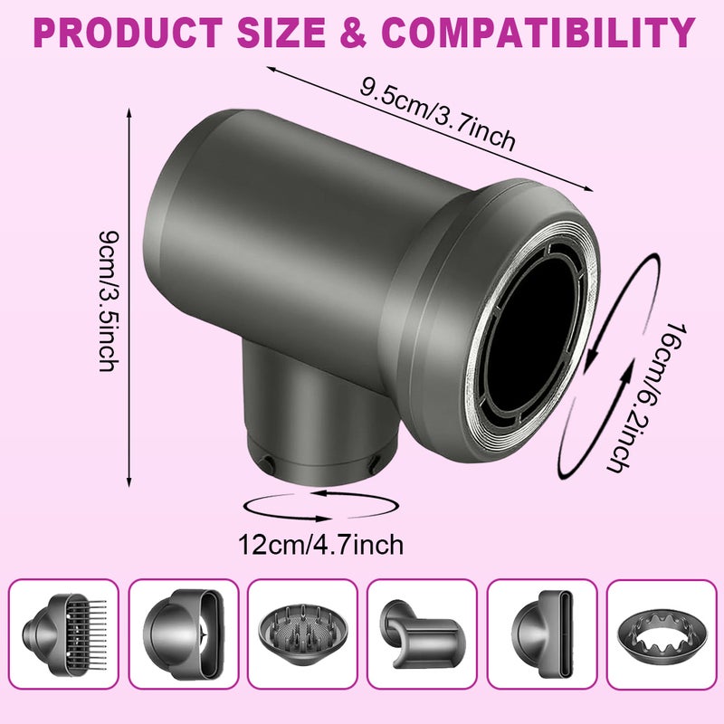 هاسذيب موصل محول الزاوية اليمنى HASTHIP ® متوافق مع ملحقات أداة تصفيف الشعر Dyson Airwrap Multi - Styler HS01/HS03/HS05/HS08، موصل تحويل 20 مم - Image 2