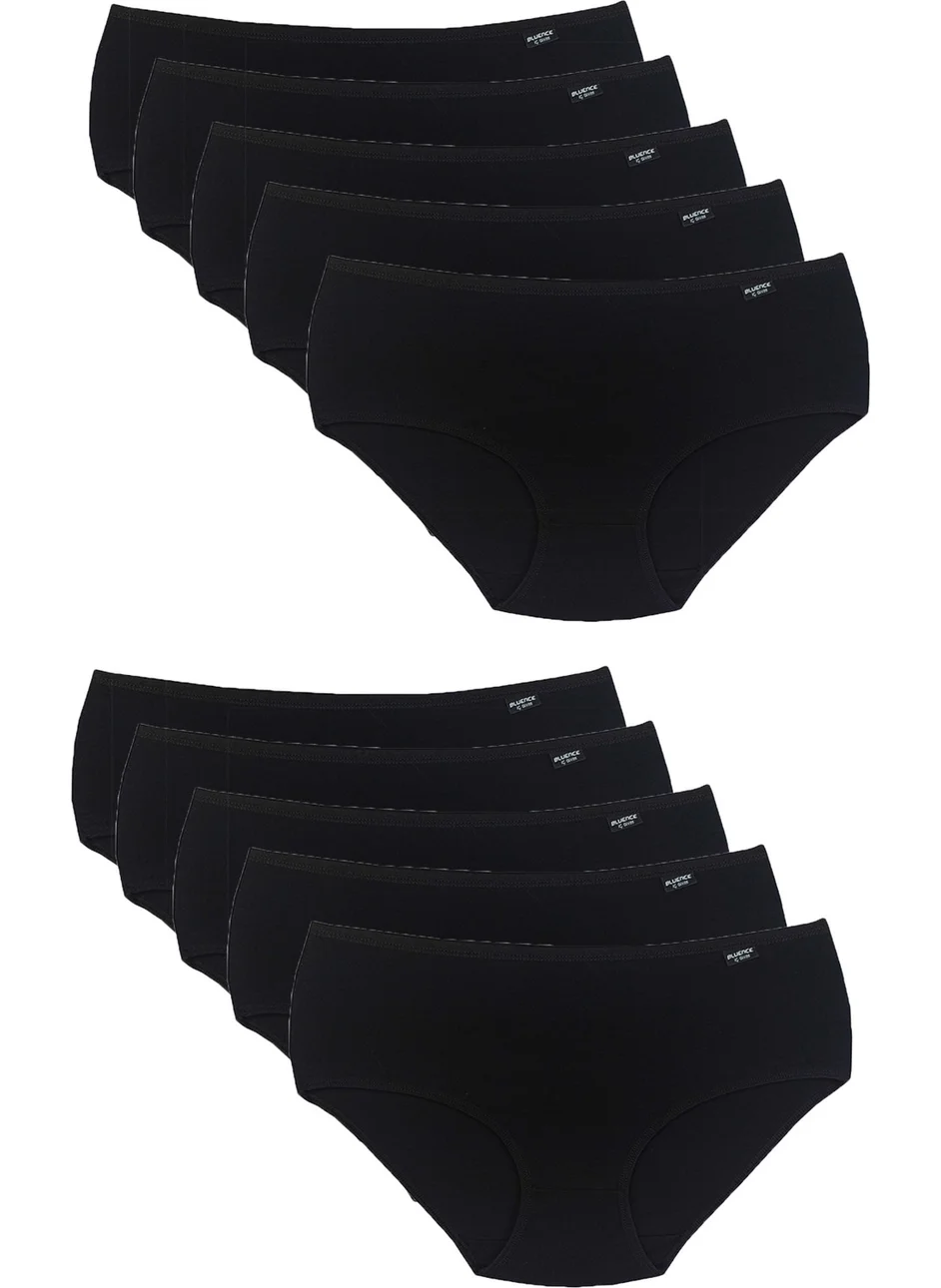 بلونس Black High Waist Lycra Cotton Bato Panties 10 Pieces