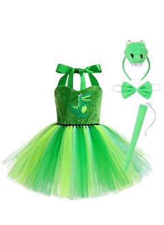 Excefore Princess Costume, Girls Jungle Themed Cosplay Dress, Animal Leopard Cosplay Tutu Dress, Girls Birthday Role Play Dress Up Ball Gown with Accessories, Birthday Party Outfit Set (Dinosaur)  - Image 1