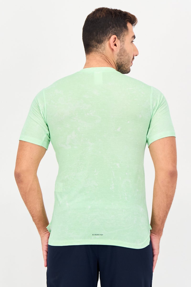 Adidas Men Slim Fit Short Sleeve Training T-Shirt, Green - Image 4